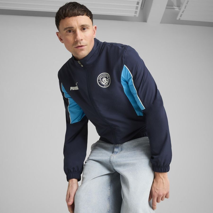 Manchester City Training Jacket FtblArchive - PUMA Navy/Team Light Blue - Men's-SoccerKits Hub | Buy Soccer Jerseys Online